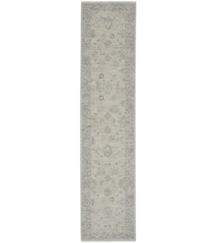 Tapis traditionnel gris Ryann, Tapis de couloir 2 pi 3 po x 10 pi 2 po