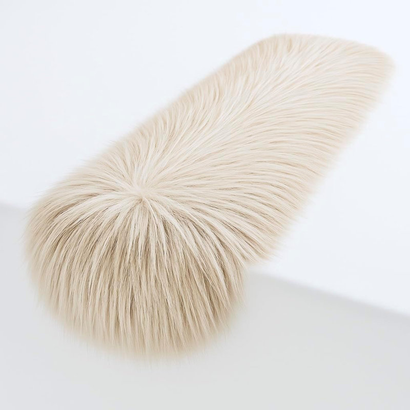 FabricLA Faux Fur Accent Cut with Rounded Edges for Holiday & Christmas Décor, 14" W x 60" L, Latte