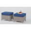 Repose-pieds d'extérieur pour patio avec coussin, repose-pieds en osier PE tissé à la main-1433343637