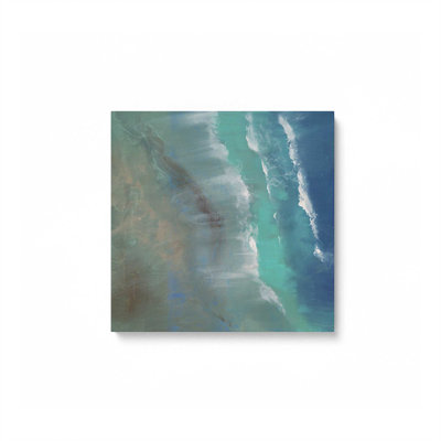 Waves Meeting the Shore I Rolled Canvas Print, 32" x 32"