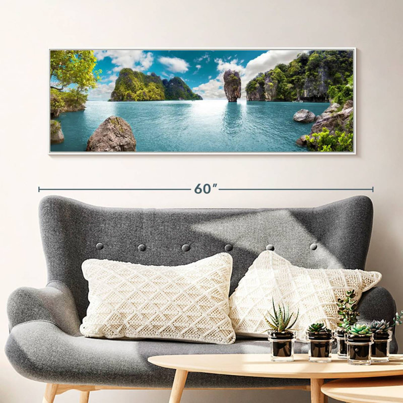 Iconic James Bond Island, Cadre flottant blanc, 49 po x 17 po