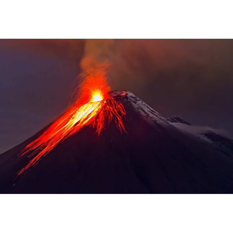 Eruption Of The Volcano With Molten Lava by Pxhidalgo - Wrapped Canvas Print, 30cm H x 46cm W x 3.8cm D