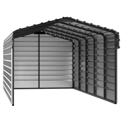 Abri d'auto en acier avec 3 ensembles muraux, 10 x 24 x 07