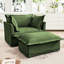 Fauteuil rembourré avec assise profonde, tissu chenille, coussins confortables, housses amovibles, assise stable à assise large, coutures exquises, structure-1625224089