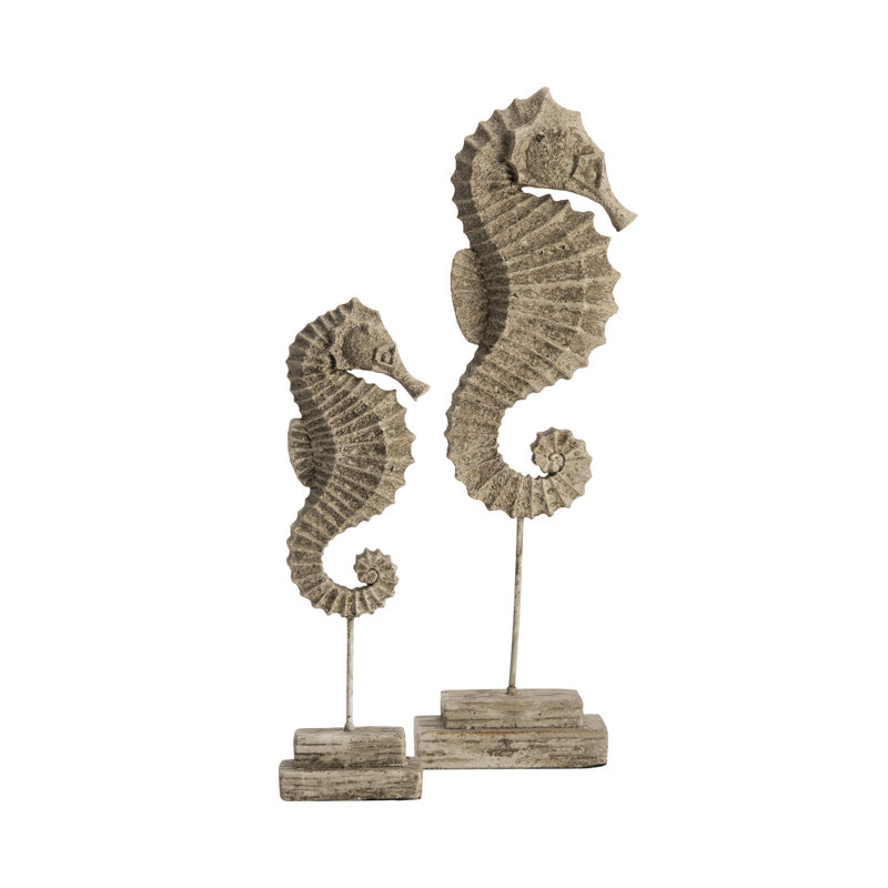 Ensemble sculptural de 2 embouts d'hippocampe