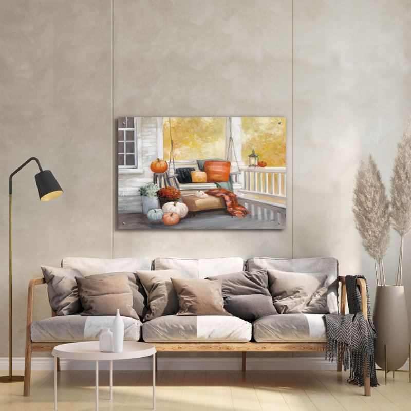 Art mural en verre acrylique, "Octor Porch" par Julia Purinton, H 24 po x l 36 po x P 0,2 po