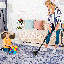 Tapis de couloir lavable 2 pi 6 po x 10 pi Bleu, à poils courts, antidérapant, sans perte de poils, adapté aux enfants et aux animaux de compagnie pour le salon, la chambre à coucher, la cuisine-424508225