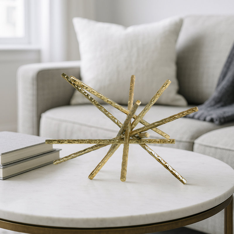 Calume Abstract Bar ObjectDecorative Metal Spiked Bar Object Sculpture for Home Decor - Abstract Sculpture Figurine Accent as Decorations for Living Room Display and Table Styling
