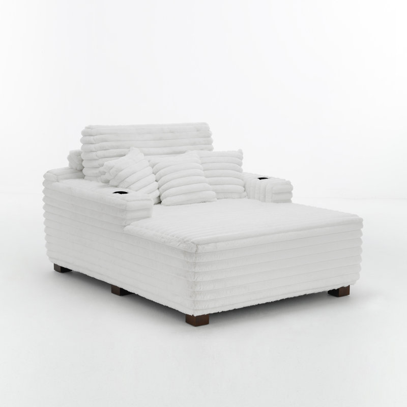 Upholstered Chaise Lounge, Beige