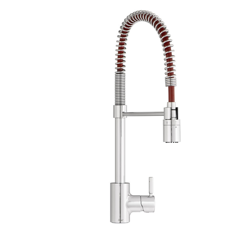 Robinet de cuisine à poignée simple Foodie®, Chrome / rouge