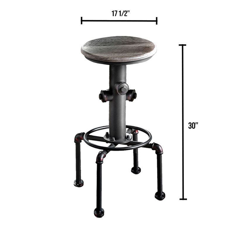 Tabouret de bar et de comptoir Mildred, Tabouret de bar (assise de 30 po de hauteur), Brun