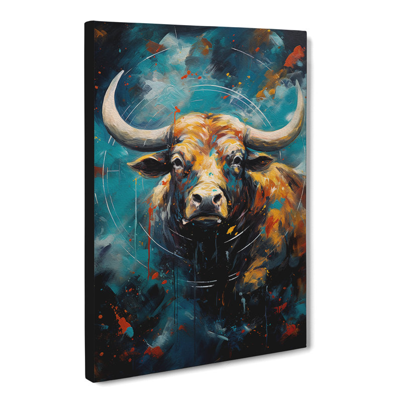 Taurus Zodiac Action No.2 - Wrapped Canvas Print, 76cm H x 50cm W x 3cm D