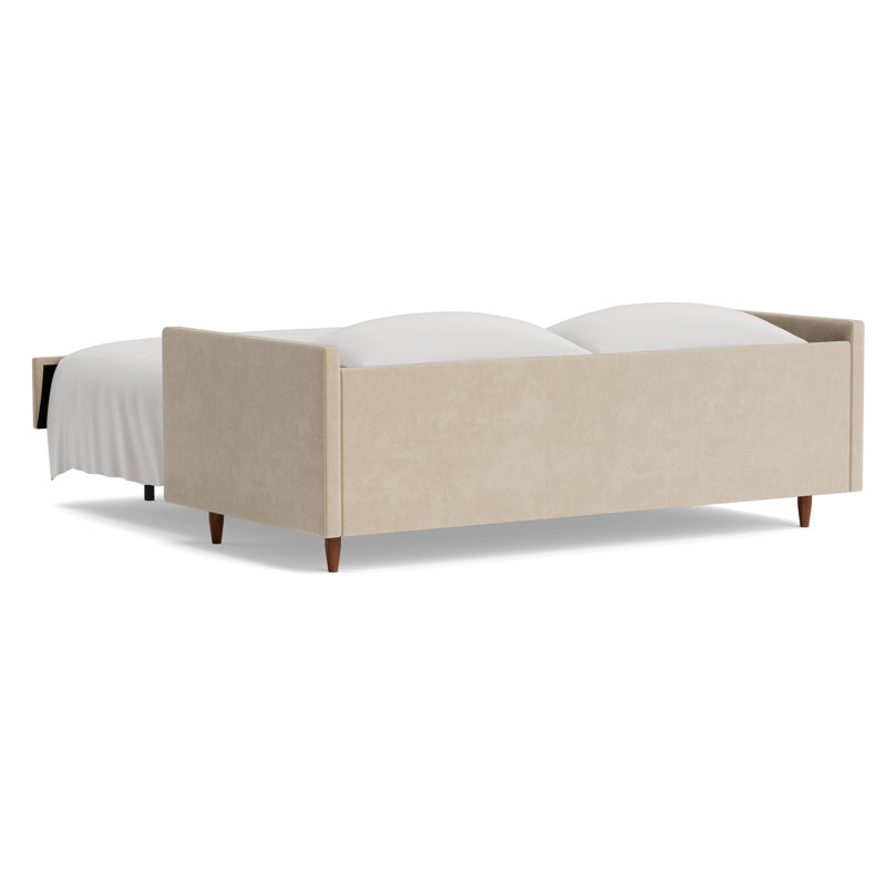 Skinny Fat Sofa Bed, Velvet - Beige