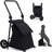 2 in 1 Foldable Shopping Cart, Grocery Cart with Seat, 2 Wheels Grocery Cart with 123 L Large Capacity Waterproof Bag