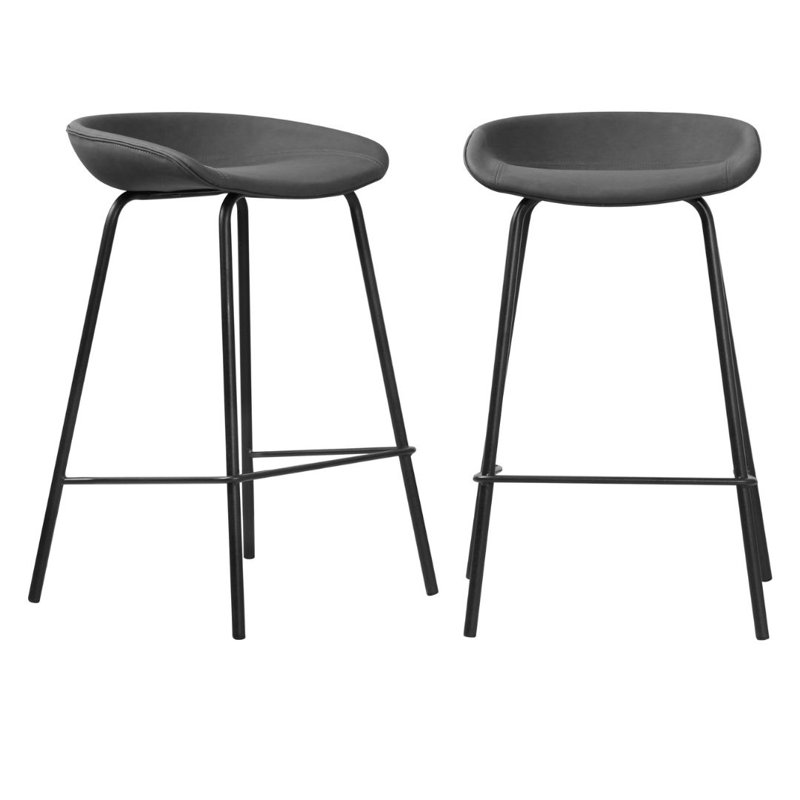 Tabouret Kuhl Moulden, Gris fer, Tabouret de comptoir (siège d'une hauteur de 25,