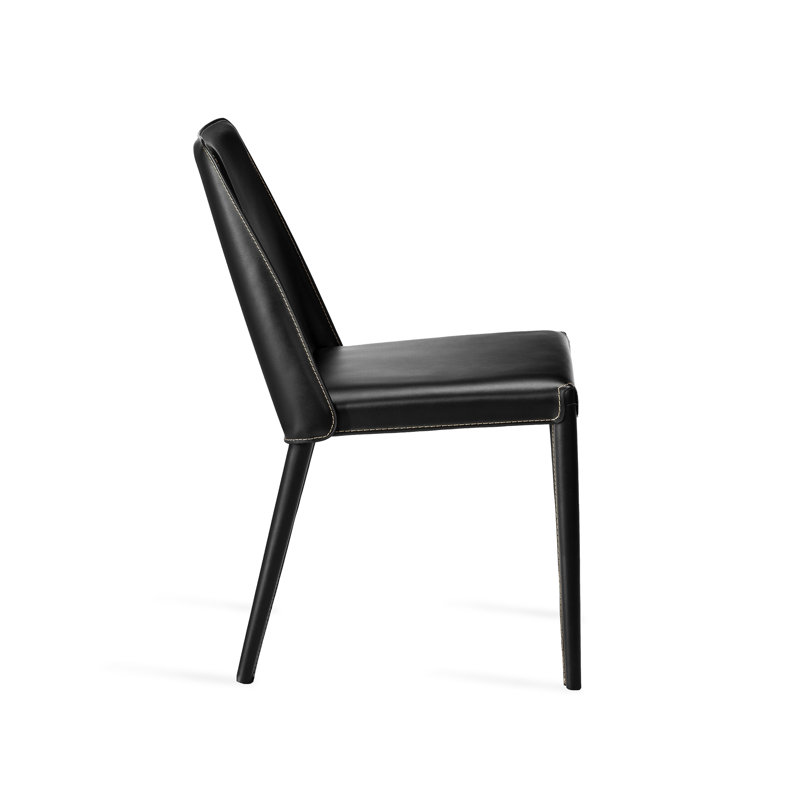 Malin Leather Dining Chair, Black Night
