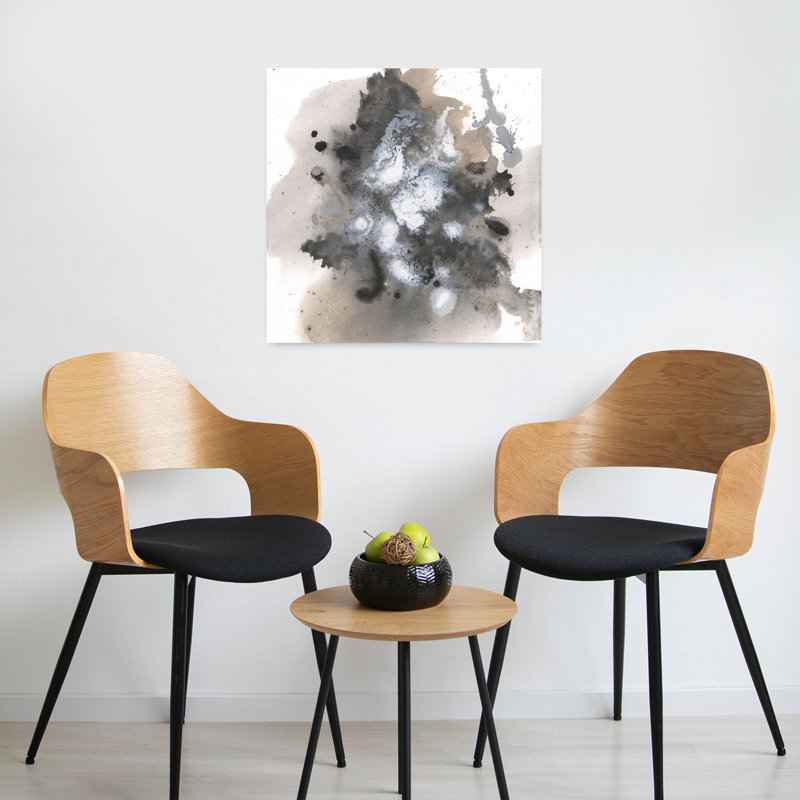 Abstrait contemporain II avec art abstrait noir, H 24 po x l 24 po