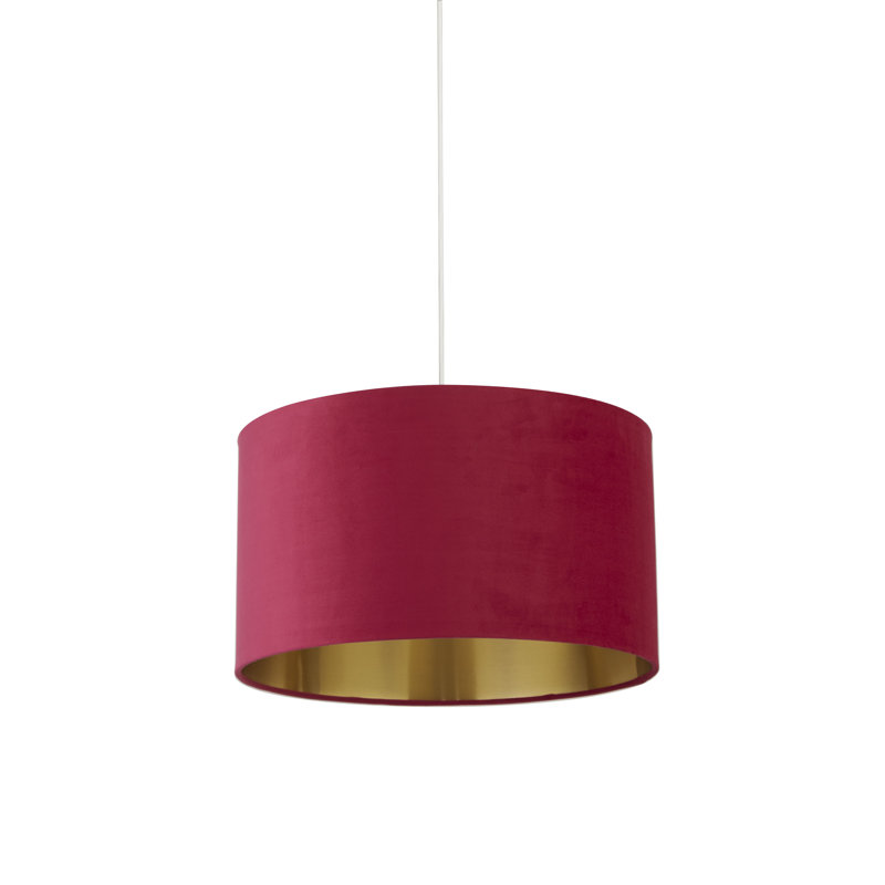Velvet, Plastic And Mild Steel Traditional, Burgundy/Brushed Gold, 26 cm H x 45 cm W x 45cm D