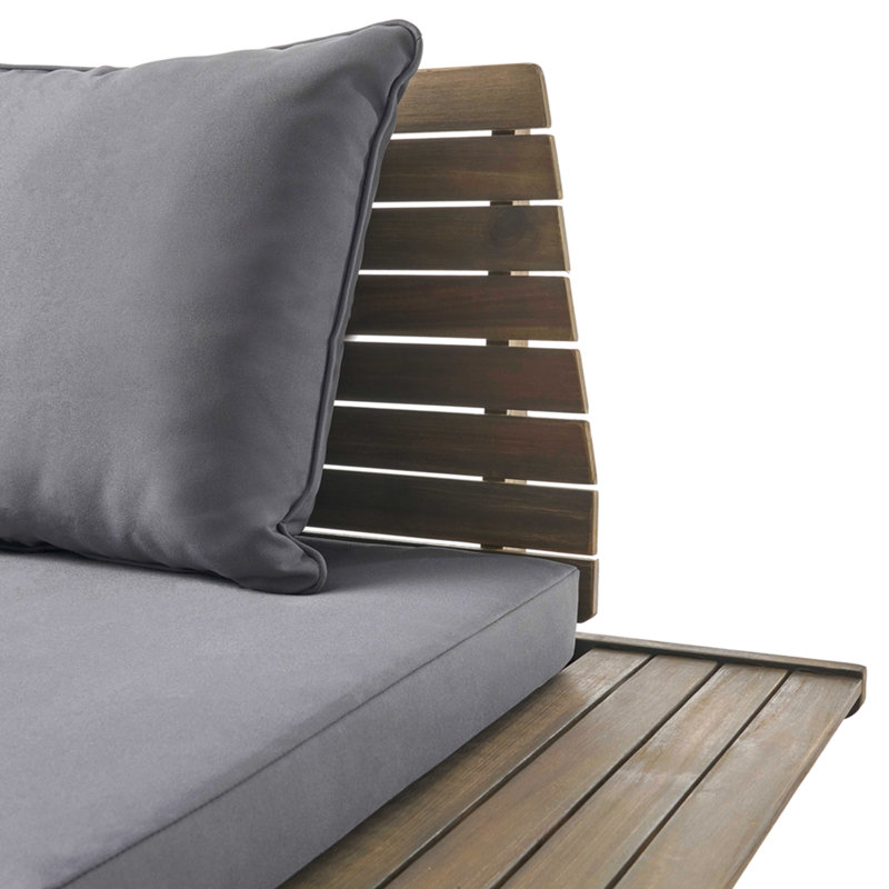 Sedona Loveseat, Gray Cushion/Brown Frame