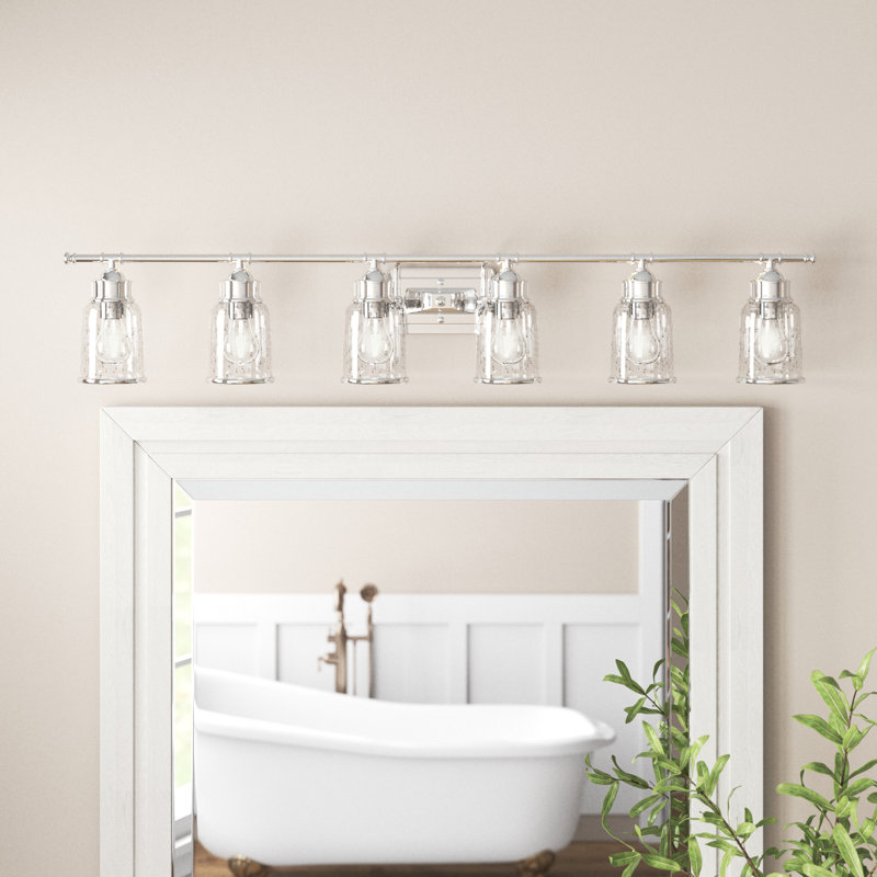 Éclairage pour meuble-lavabo à intensité variable 6 lumières Derrick, Chrome poli
