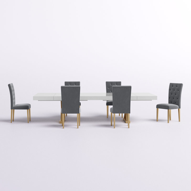 Ensemble repas pour 10 personnes Alexandrie, Gris / Or
