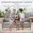 Keywest Patio Outdoor PE Wicker Sofa Sectional With Ottoman With Cushions-966922790
