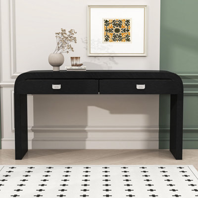 Console en bois avec 2 grands tiroirs