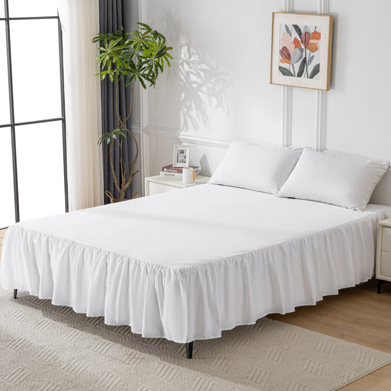 Jupe de lit blanche 16 po, Grand
