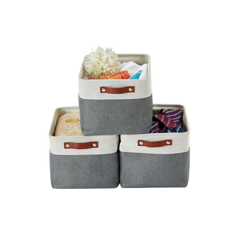 Bac de rangement en tissu XL, Gris ardoise, 3