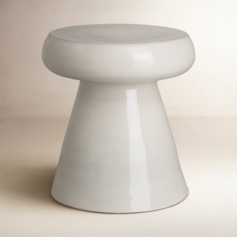 Tabouret d'appoint en céramique Abra, Blanc