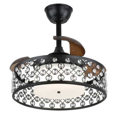 Oaks Aura 22" Crystal Ceiling Fan With Lights And Remote Control Included 6-Speed DC Motor Ceiling Lighting
