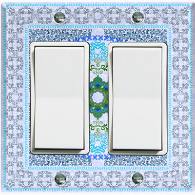 Plaque murale à 2 interrupteurs à bascule brun clair Elegant Mesa Tile