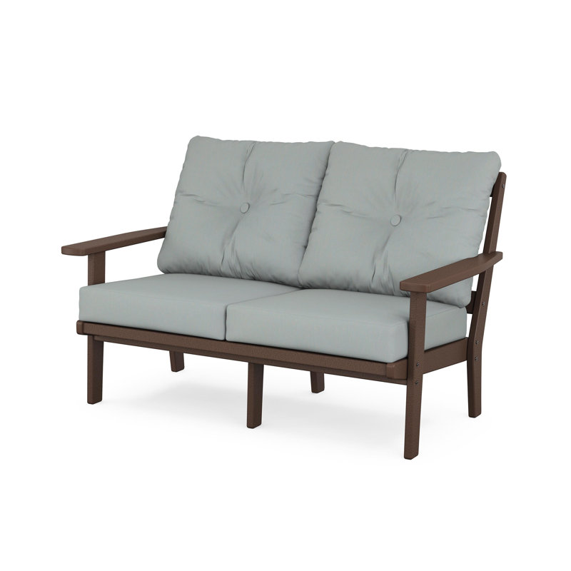 Lakeside Oxford Deep Seating Loveseat, Ash Charcoal, Teak
