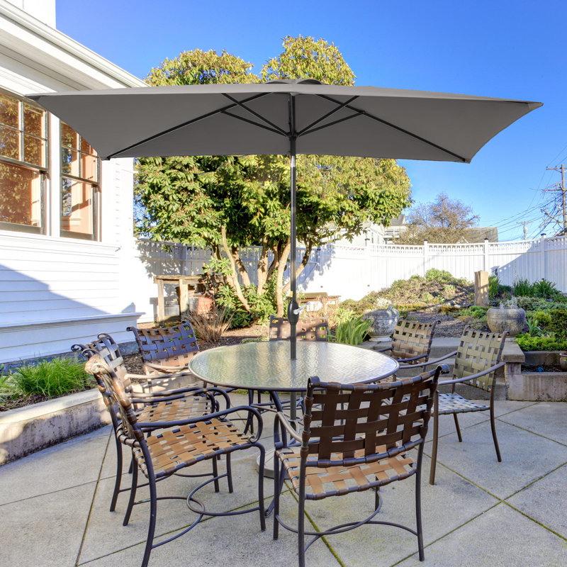 Parasol de marché rectangulaire 120 po x 78 po Dorace, Gris