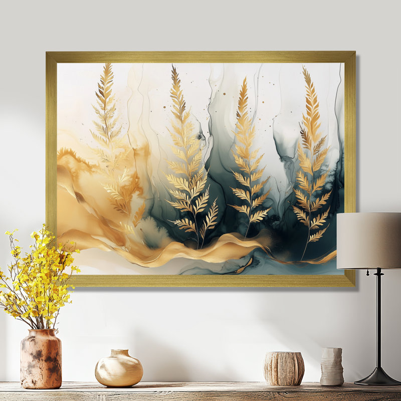 Doil - Floral Canvas Art Print, H 16 po x l 32 po, Picture Framed Print, Doré