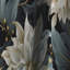 Fleurs beiges et bleues Elegance - Rideau en plumes glamour - Rideau abstrait en velours occultant - 1 panneau-107535548