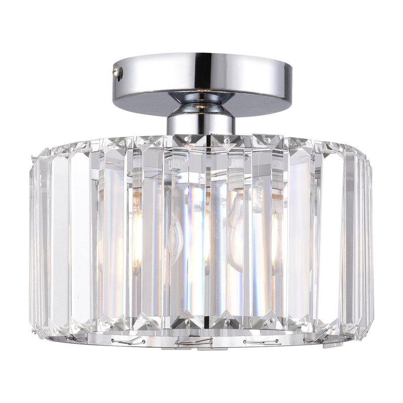 Mini plafonnier moderne en cristal semi-encastré