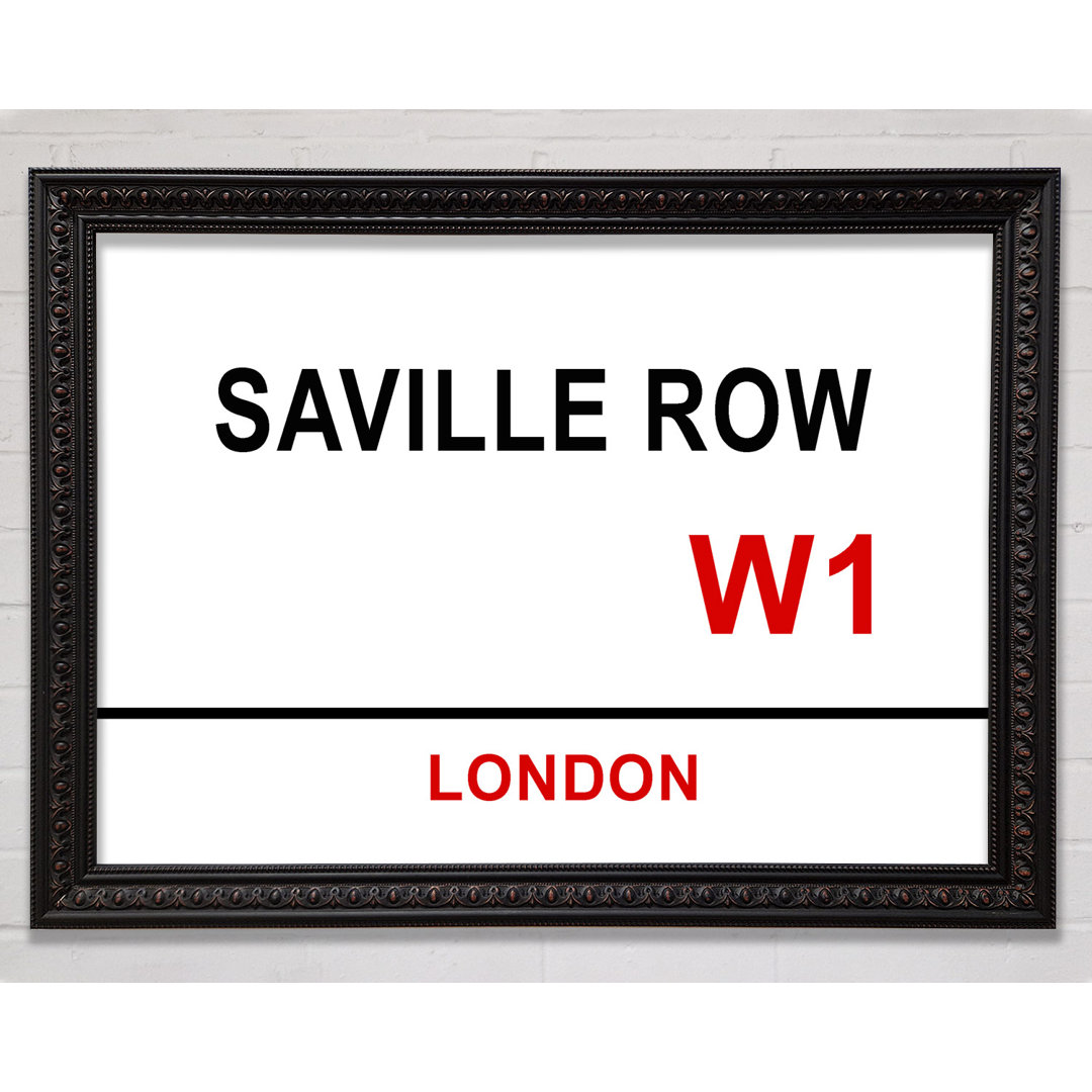 Saville Row Signs - Einzelne Bilderrahmen Kunstdrucke