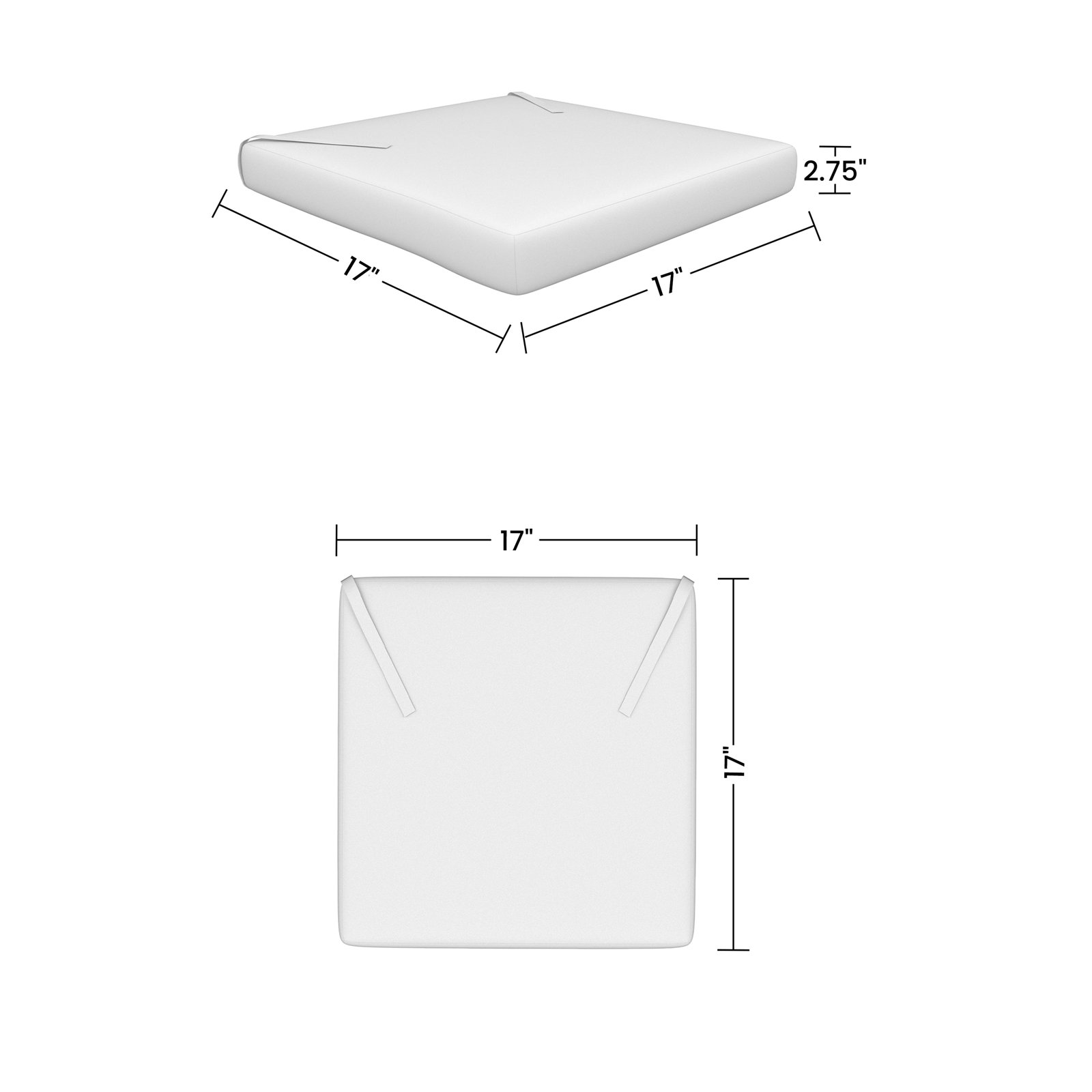 17" Sunbrella® Seat Cushion, Sunbrella® Heather Beige