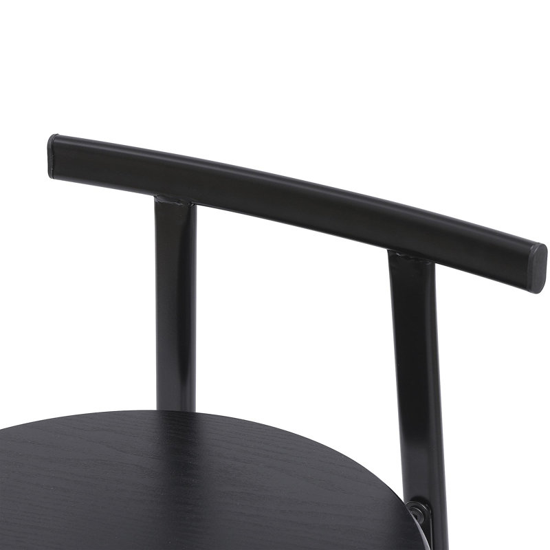 Ensemble de 3 tabourets de bar 27 po H 27 po avec repose-pieds moderne pour comptoir (noir et noir), Noir