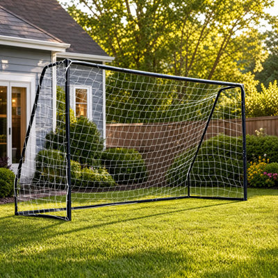 12FT Soccer Goal for Backyard, 143.70 x 47.24 x 70.87 in, Heavy-Duty Frame with Tear-Resistant Net for Outdoor Practice