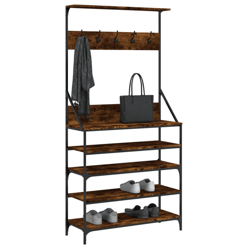 Adylinn 90cm Clothing Rack, Smoked Oak