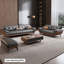 Canapé modulaire gris en cuir véritable-300324790