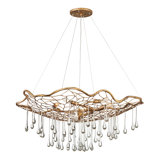 Laguna 6 - Light Unique / Statement Geometric Chandelier with Crystal Accents