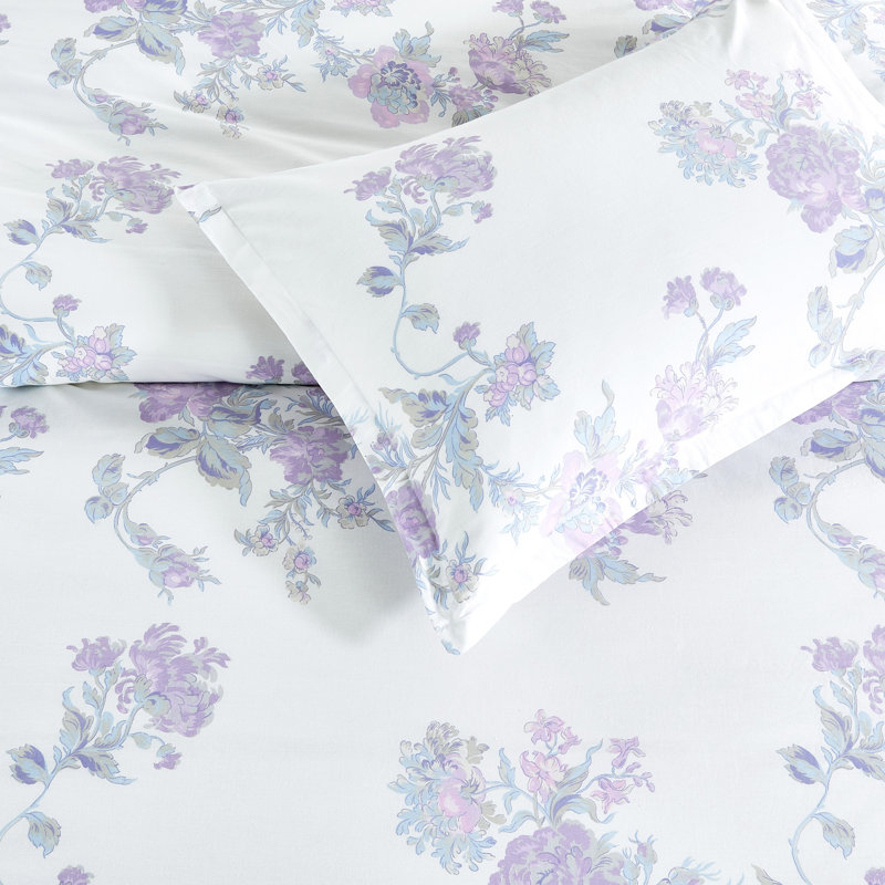 Ensemble de couette Jardin De Rose, Mauve, Housse pour couette simple et 1 taie d'oreiller