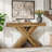 Farmhouse 55" Console Table, Wood Entryway Table with X-Shaped Legs