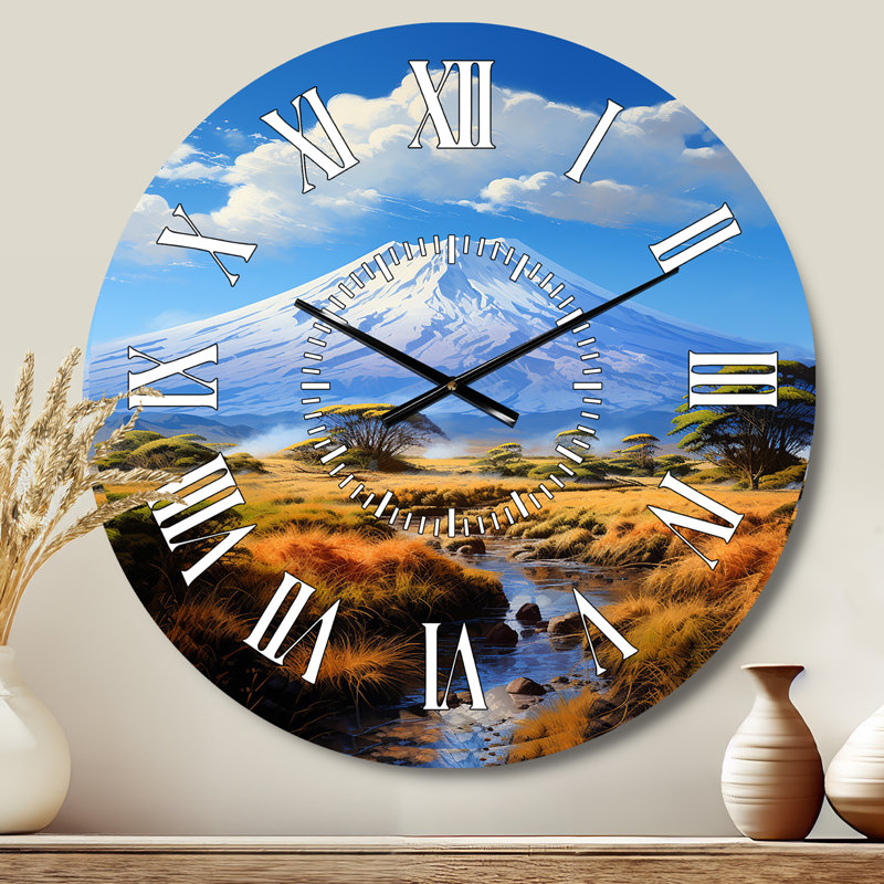African Kilimanjaro Heights - African White Face Wall Clock, Medium