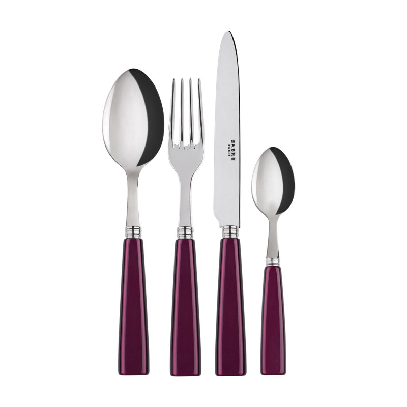 Sabre Paris - 4 Pieces Cutlery Set Icône, Aubergine