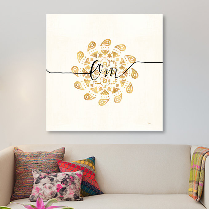 « namaste iii », art textuel sur toile tendue, H 48 po x l 48 po x P 1,5 po, Toile tendue, Pas de tapis