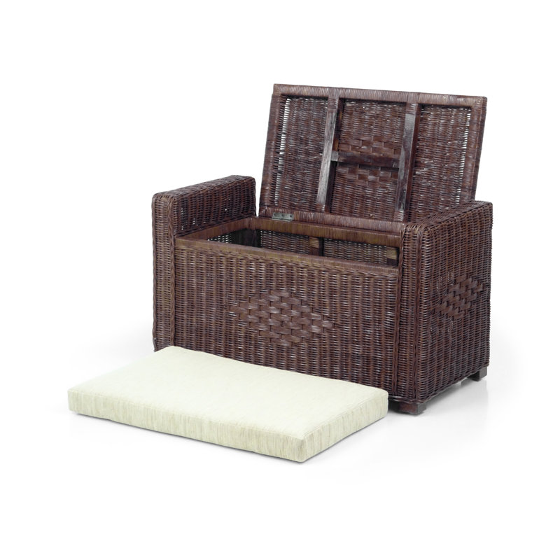 Adero 32" Wide Rectangle Storage Ottoman, Dark Brown